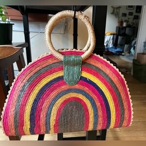 Cute colorful straw purse